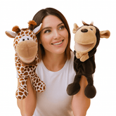 35cm Cartoon Animal Hand Puppet – Lion, Elephant, Pig Plush Toy - Onlytenbucks.com