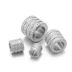10Pcs Stainless Steel Big Hole Spacer Beads | DIY Jewelry Findings for Bracelets and Nec detail view