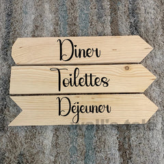 French Wedding Directional Sign Stickers | Baptism Party Personalized Vinyl Decals detail view
