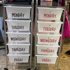 Days of the Week Labels | Personalized Vinyl Decals for Drawer and Storage Organization
