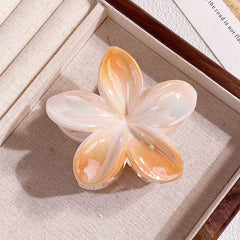 1/6/12pcs Sweet Gradient Colorful Flower Acrylic Hair Claw Clip Women Hairpin Summer Bea detail view