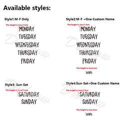 Days of the Week Labels | Personalized Vinyl Decals for Drawer and Storage Organizati alternate view