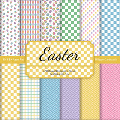 12pcs Easter Scrapbook Paper Set | Decorative Crafting Paper for DIY Arts, Journaling, and Card Maki