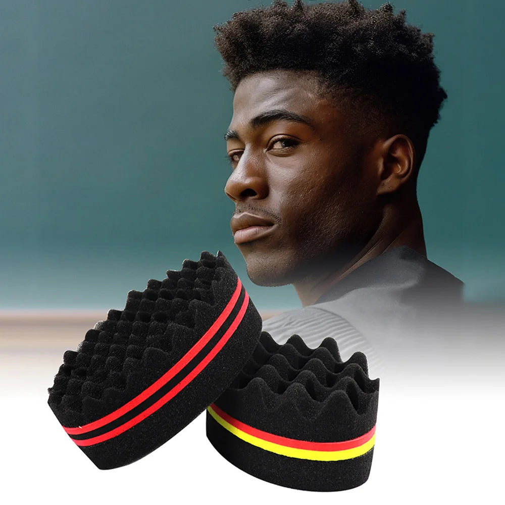 Oval Double-Sided Magic Twisted Hairbrush Sponge Brush For Natural Afro Coil Wave Dread Sponge Brush