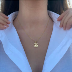 Venus Symbol Charm Female Lesbian LGBT Necklace Women Pendant LES Gold Silver Color S alternate view