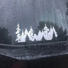 Mountain Forest Trees Vinyl Sticker Decal | Nature Adventure Wall Art for Car Laptop Win detail view