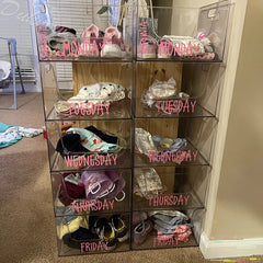 Days of the Week Labels | Personalized Vinyl Decals for Drawer and Storage Organizatio close-up view