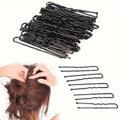 50pcs Solid Color U-shaped Hair Pins, Bridal Hairstyle Accessories Bun Holder For Wedding Veil, Secure Grip Hair Clips For Updos