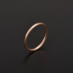 316 Stainless Steel Rounded Thin Rings Women Girls Small Circle Ring Jewelry 1.5mm Rose Gold Silver Color Size 4 5 6 7 8 9 10 11