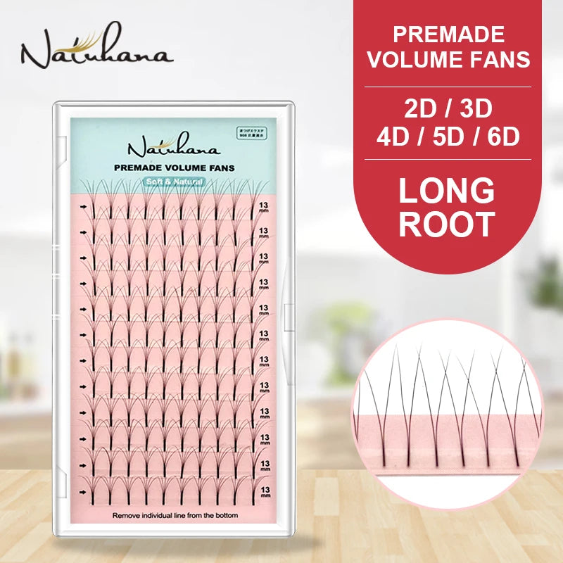 NATUHANA Premade Volume Fans | 3D 4D 5D 6D Faux Mink Eyelash Extensions