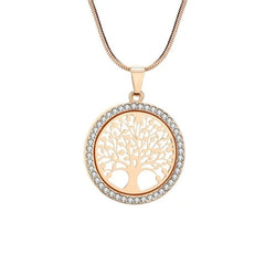 Crystal Zircon Tree of Life Pendant Necklace | Fashion Jewelry for Women detail view