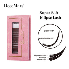 DeceMars Brown Matte Ellipse Flat Eyelash Extensions | Soft Tip Individual Lashes for alternate view