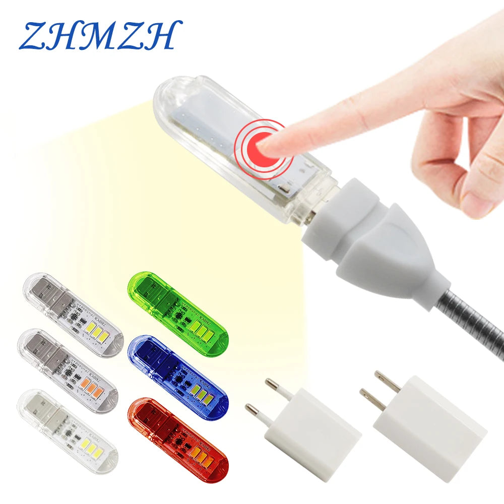 Portable USB LED Book Light | Touch Switch Reading Lamp