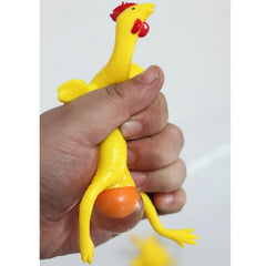 1PC Funny Fidgets Keychains Novelty Antistress Squeeze Laying Egg Chicken Toys Keyrin alternate view