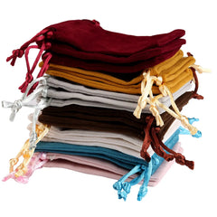 10pcs Drawstring Velvet Jewelry Gift Bags | Soft Plush Multi-Color Pouches for Weddin alternate view