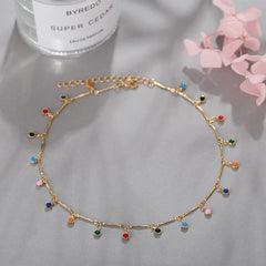 Fashion Simple Candy Color Tassel Necklace for Women Aesthetic All-match Pendant Jewelry detail view