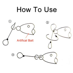 ICERIO 50PCS Stainless Steel Fly Twist Clips Quick Lock Snap Spring Clamp Buckle Swimbait Lure Fishing Connector