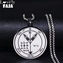 Fourth Pentacle of Jupiter Key of Solomon Stainless Steel Pendant Necklace Men Seals of The Seven Ar
