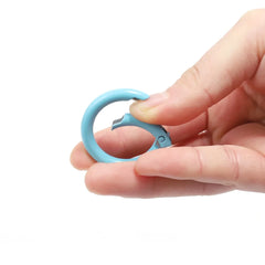 Ring Spring Clasp Openable Round Carabiner Keychain Clips Hook Dog Chain Jewelry Buckl close-up view