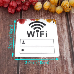 Acrylic Mirror WiFi Sign Sticker | Handwrite Account & Password Notice Board alternate view