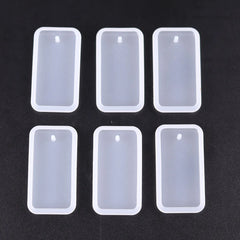 1/6/10pcs DIY Keychain Pendant Silicone Mold Set Crystal Epoxy Resin Mold Round Rectangl detail view