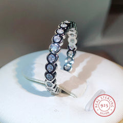 925 Sterling silver Single Row Pave AAAAA cz Eternity Promise ring Engagement Wedding Band Rings for