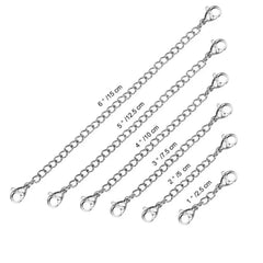 Stainless Steel Extender Chain Set for Necklace Bracelet | DIY Jewelry Making Supplies close-up view