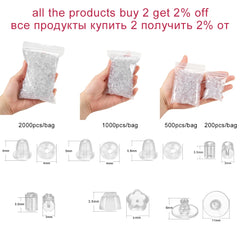 200-2000pcs Soft Silicone Rubber Earring Back Stoppers for Stud Earrings DIY Earring Findings Accessories Bullet Tube Ear Plugs