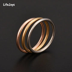 316 Stainless Steel Rounded Thin Rings Women Girls Small Circle Ring Jewelry 1.5mm Rose Gold Silver Color Size 4 5 6 7 8 9 10 11