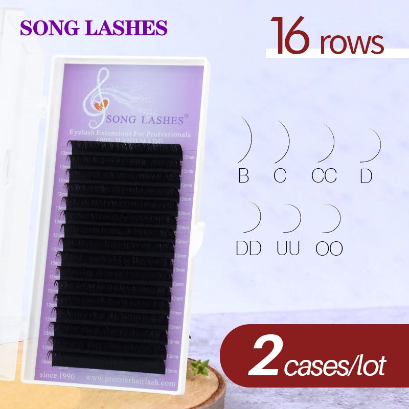 Professional Eyelash Extensions for Salon Use | Natural Soft Tip Pure Black Lashes