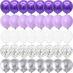 40PCS Silver White Purple Metal Latex Confetti alternate view