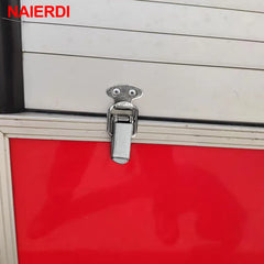 4PC NAIERDI-J105 Cabinet Box Locks Spring Loaded Latch Catch Toggle 27*63 Iron Hasps For detail view