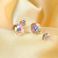 Fashion Crystal Stud Earrings Women Aurora Crystals Charm Earring Wedding Jewelry Gift