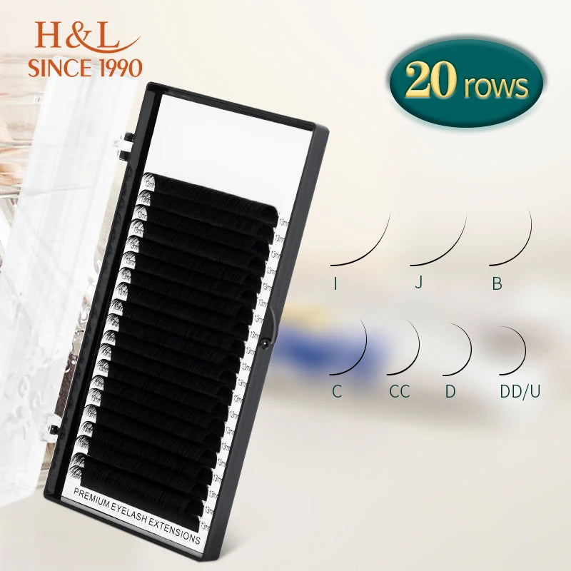 20 Rows Individual Eyelash Extensions | Natural Faux Mink Lashes for Soft Volume