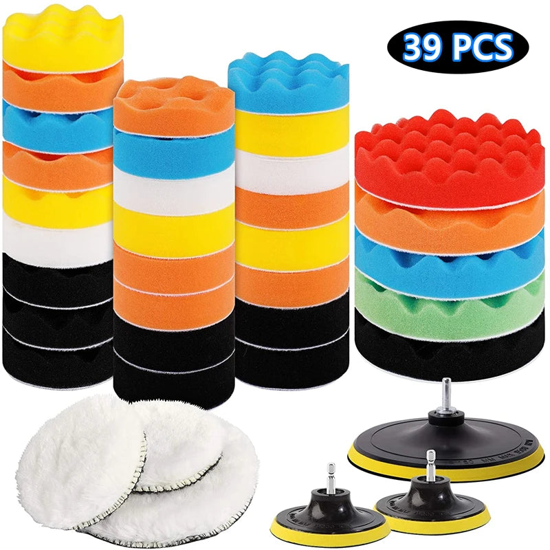 Car Polishing Sponge Pads Kit Foam Pad Buffer Kit Polishing Machine Wax Pads for Auto Motorcycle mot