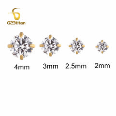 1pc CZ Zircon Titanium Labret Lip Stud 16G | Sensitive Skin Safe Piercing Jewelry