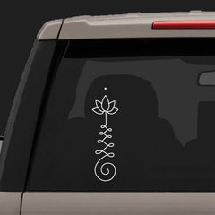 Unalome Lotus Swirl Decal | Vinyl Sticker for Car, Laptop, and Bottle alternate view