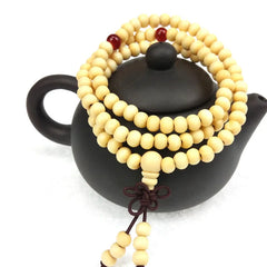 6mm Natural Sandalwood Buddhist Buddha Meditation 108 beads Wood Prayer Bead Mala Bracel detail view