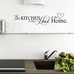 English Letters Kitchen Love Vinyl Wall Sticker | Heart of the Home Wall Decal detail view