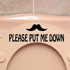 PUT ME DOWN Toilet Seat Reminder Sign | Funny Vinyl Bathroom Decal detail view
