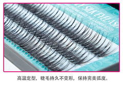 Natural Fishtail Dovetail Eyelashes | Soft Mink Eyelash Extension Tool close-up view
