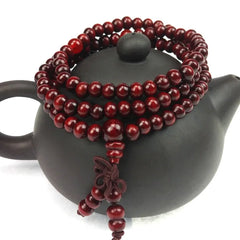 6mm Natural Sandalwood Buddhist Buddha Meditation 108 beads Wood Prayer Bead Mala Bracelet Women Men