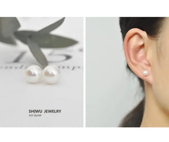 Wild Simple Pearl Bean Earrings alternate view