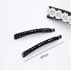 Women Hairpins Solid Black Color Hairgrips Hair Accessories Fashion Metal Barrettes Sh close-up view