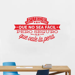 Spanish Inspiring Quote Wall Decals | Vinyl Sticker for Home Decor close-up view