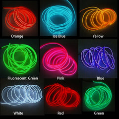 1M/2M/3M/5M Car Interior Led Decorative Lamp EL Wiring Neon Strip For Auto DIY Flexibl close-up view