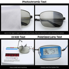 VIVIBEE Driving Rectangle Polarized Men Sunglasses Photochromic Fishing Women Car Driving UV400 Polarizing Male Sun Glasses