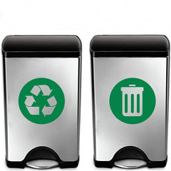 Recycle and Trash Sign Decal | Trash Can Vinyl Art Sticker Decoration