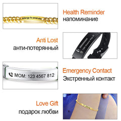 Kids Adjustable ID Bracelet | Custom Name Anti-Lost Stainless Steel Jewelry for Childr close-up view