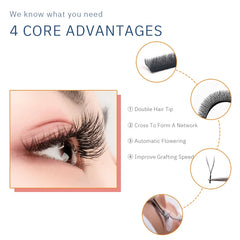Y Shape Premade Fans Eyelash Extensions | 2D YY Lashes for Salon Use alternate view